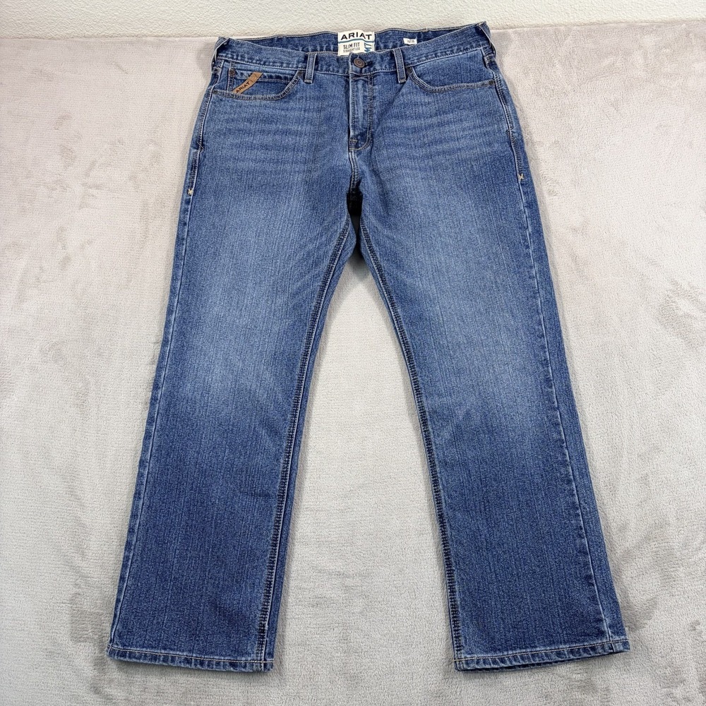 Ariat M7 JED Slim Fit Straight Leg Jeans in Blue Men 36x30 WorkWear Cowboy
